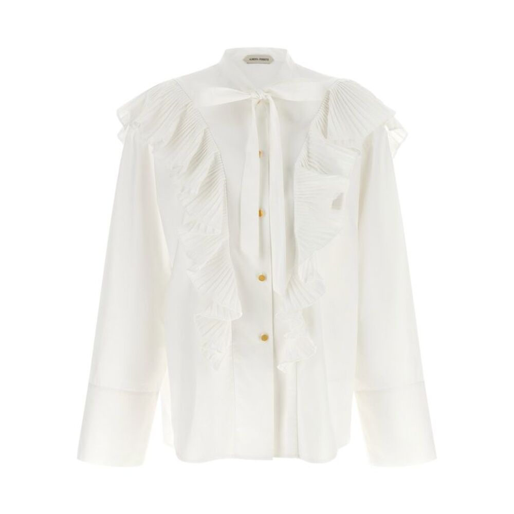 Alberta Ferretti Women's Pleated Ruffle Shirt